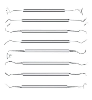 Комплект инструментов для лечения пародонтоза (9шт)